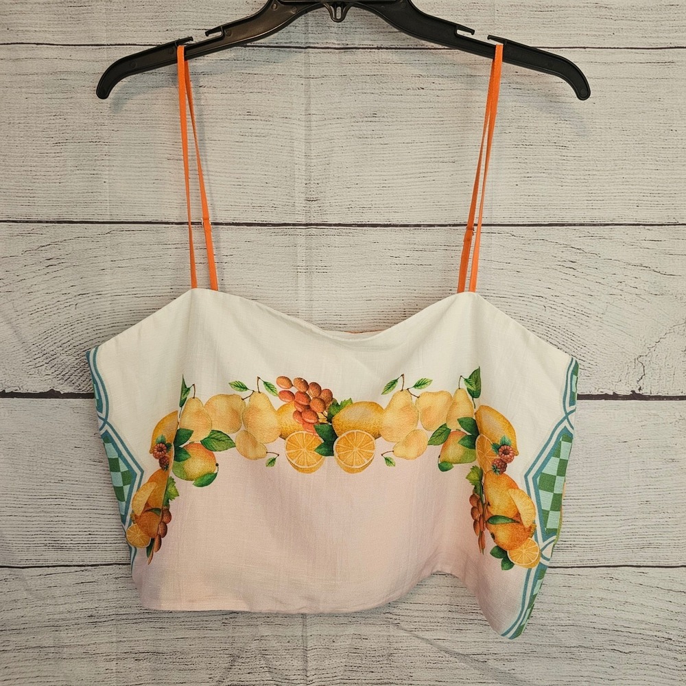 Antonio Melani Size 10 Citrus Bliss Linen Blend Callista Crop Top NWT 1365